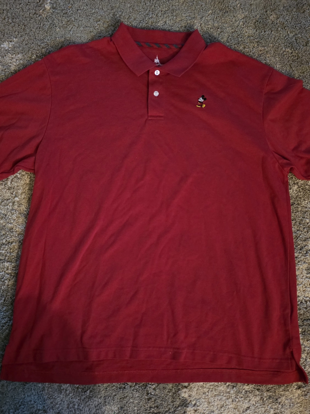 Mickey Mouse Embroidered Red Polo Shirt